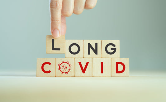 small blocks spelling out long covid