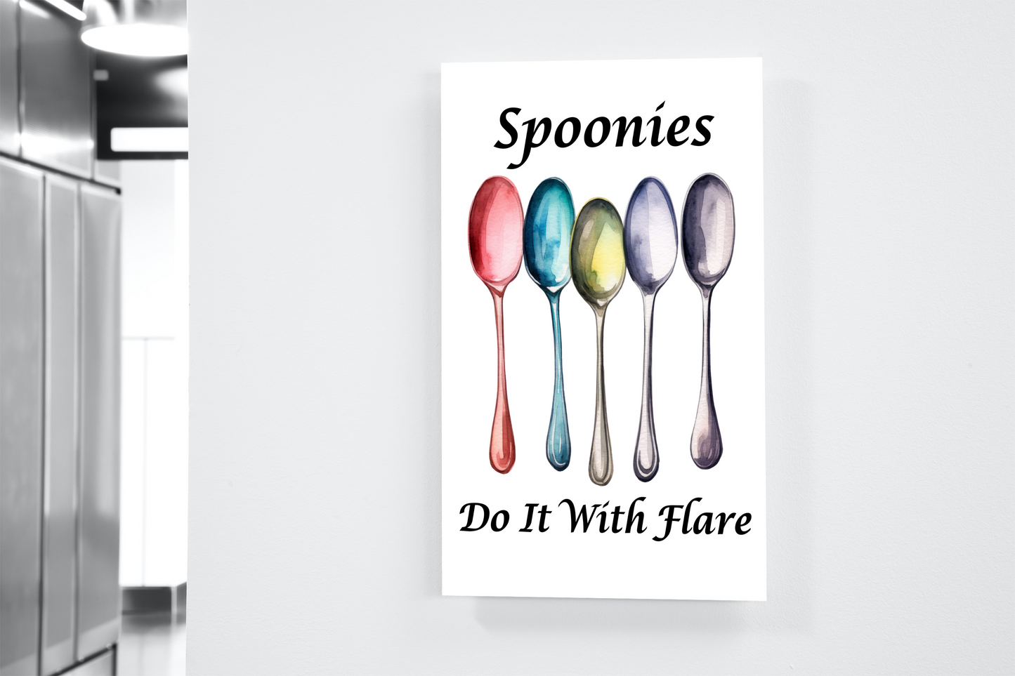 Spoonies Do It With Flare | Watercolor Style Poster | Sizes 5"x7" to 24"x36"
