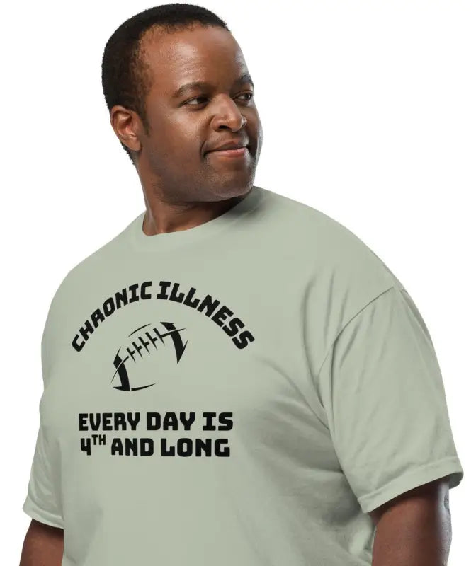 Chronic Illness: Every Day is 4th and Long | Comfort Colors Tee | Funny Spoonie Football T-Shirt | Black Design