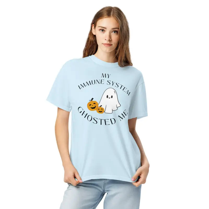 My Immune System Ghosted Me Shirt | Funny Spoonie Halloween Comfort Colors Tee | Black Design