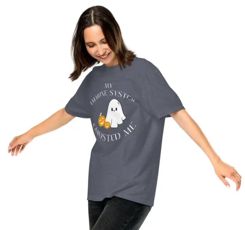 My Immune System Ghosted Me Shirt – Funny Spoonie Halloween Comfort Colors Tee | White Design