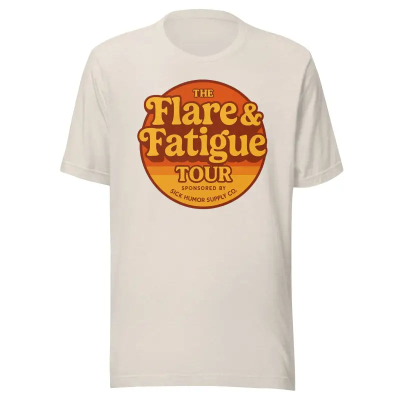 Flare and Fatigue Tour – Retro Sunset Logo Edition | Funny Chronic Illness Shirt