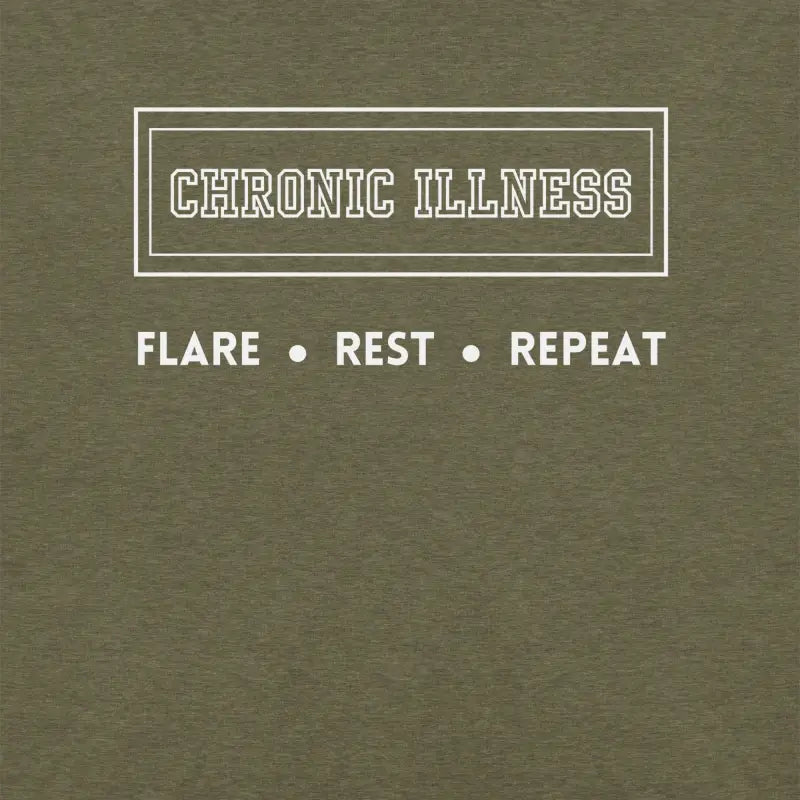 Chronic Illness Flare, Rest, Repeat T-Shirt_White Logo