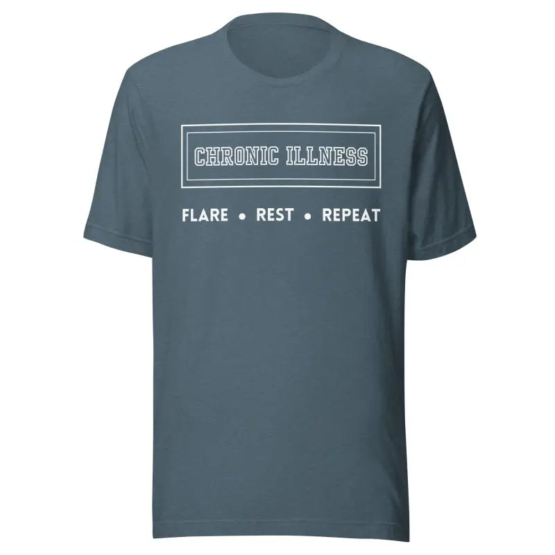 Chronic Illness Flare, Rest, Repeat T-Shirt_White Logo
