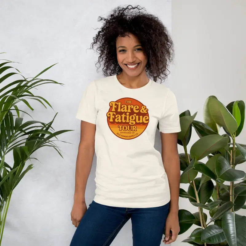 Flare and Fatigue Tour – Retro Sunset Logo Edition | Funny Chronic Illness Shirt
