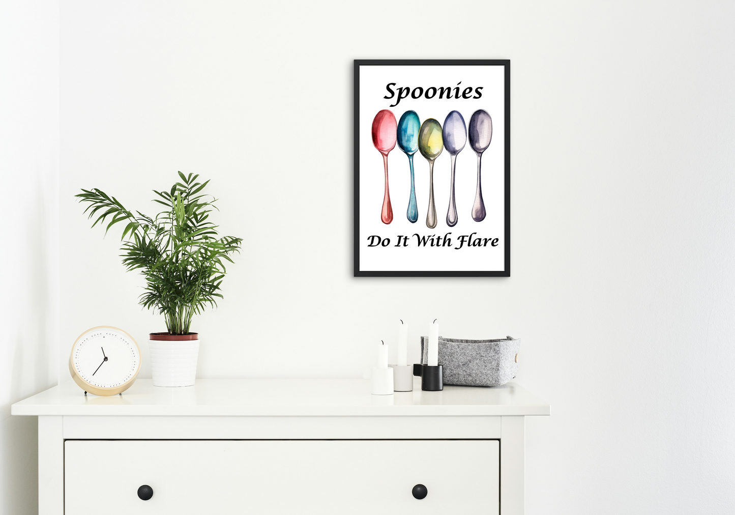 Spoonies Do It With Flare | Watercolor Style Poster | Sizes 5"x7" to 24"x36"