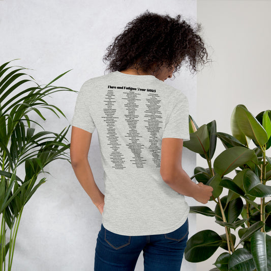 Flare and Fatigue Tour – Retro Sunset Logo Edition | Funny Chronic Illness Shirt