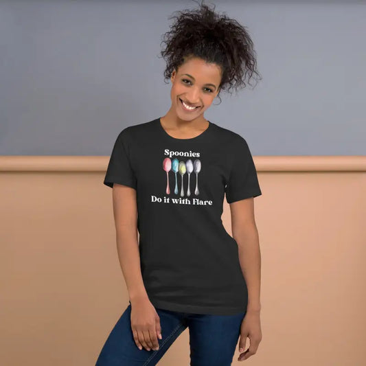 Spoonies Do It With Flare – Spoonie Shirt – White Design