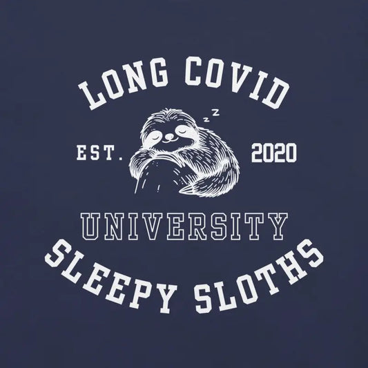 Long COVID University “Sleepy Sloths” Mascot T-shirt_White Logo